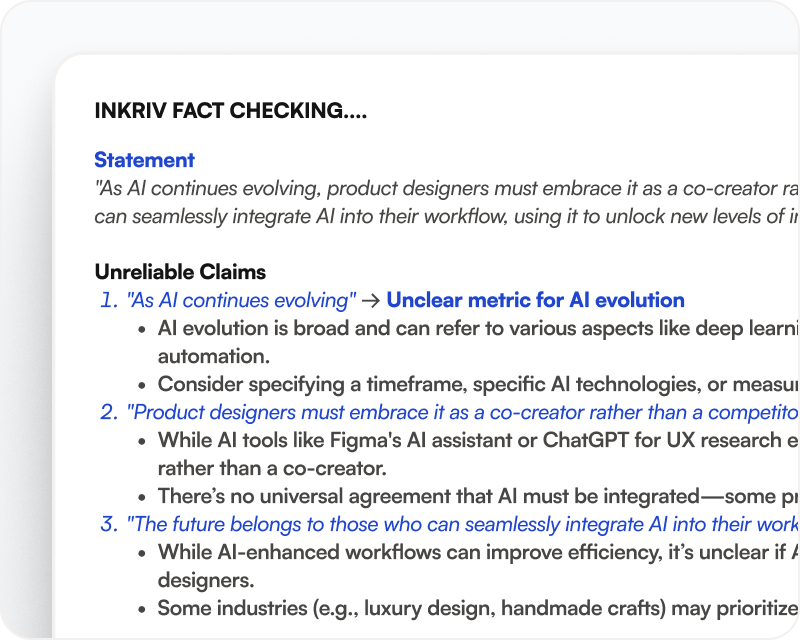 Fact check and reference support