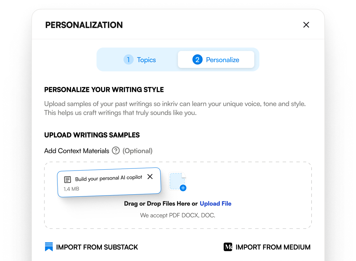 Personalization from preferred writings